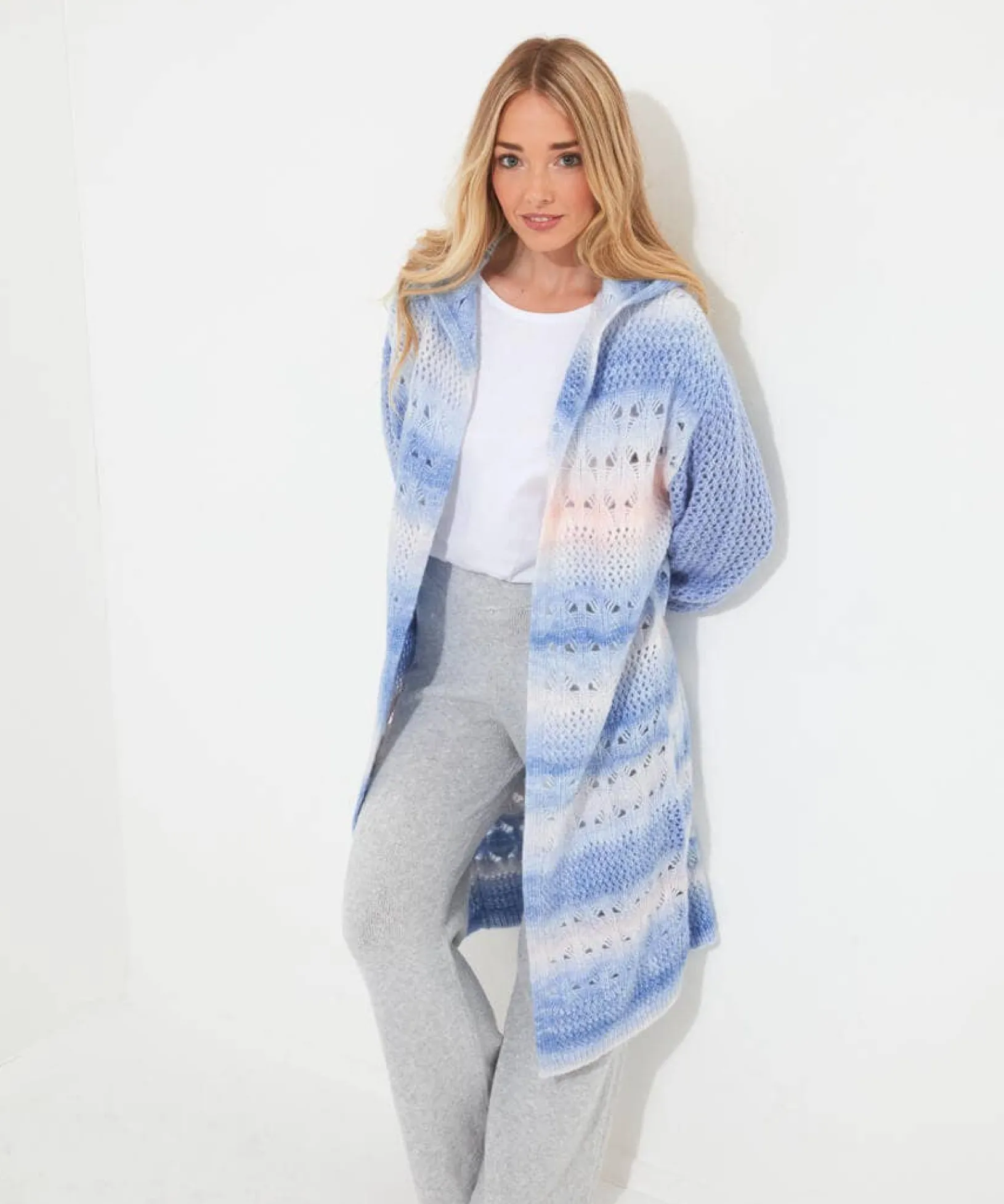 sloe_joes_ombre_knit_long_0.webp Pyjamas & Loungewear | Gifts | Cardigans & Coatigans | Women's | Women's | Top Picks Joe Browns Sloe Joes Ombre Knit Longline Cardigan Blue