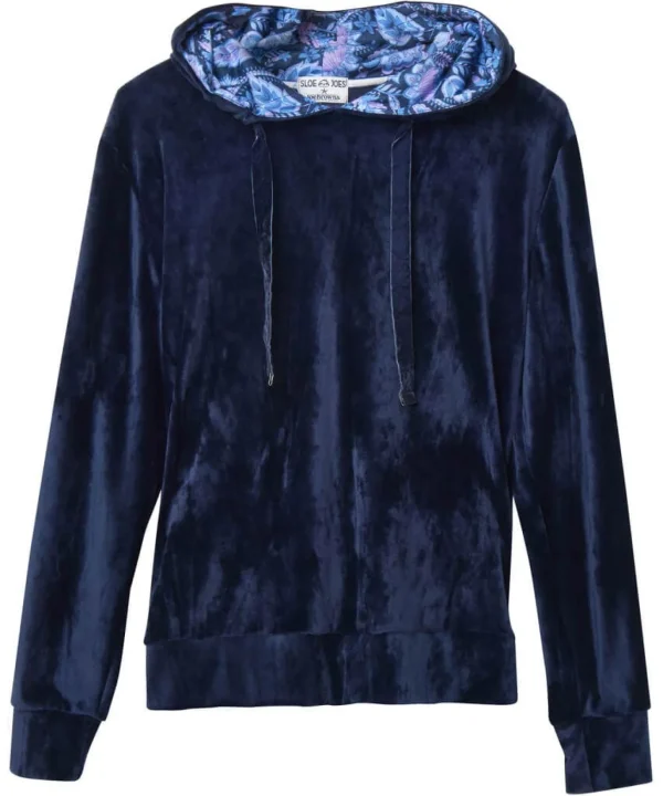 Pyjamas & Loungewear | Gifts | Tops, Tunics & Blouses | Women's | Women's | Women's Joe Browns Sloe Joes Velour Hoody Midnight