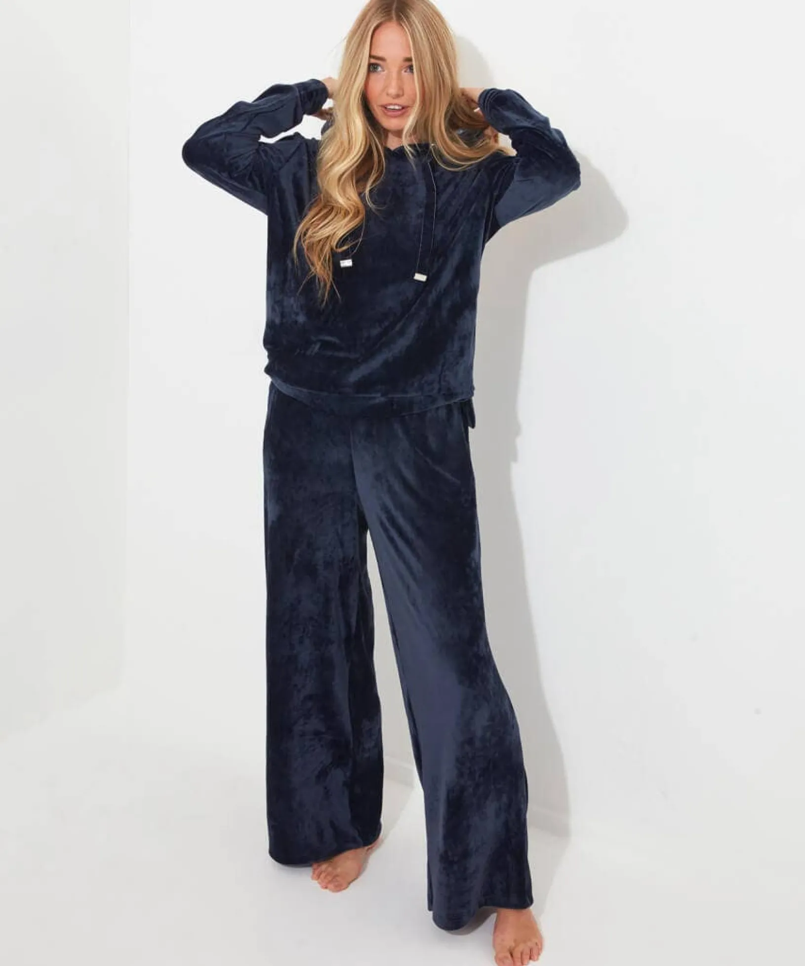 sloe_joes_velour_trousers_0.webp Pyjamas & Loungewear | Gifts | Jeans & Trousers | Women's | Women's | Women's Joe Browns Sloe Joes Velour Trousers Midnight