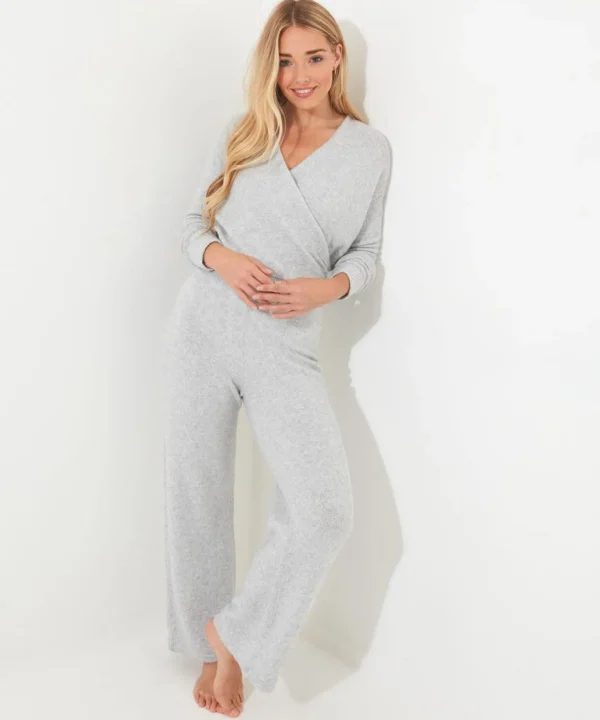 Pyjamas & Loungewear | Gifts | Jeans & Trousers | Women's | Women's | Women's Joe Browns Sloe Joes Wide Leg Knitted Trousers Grey