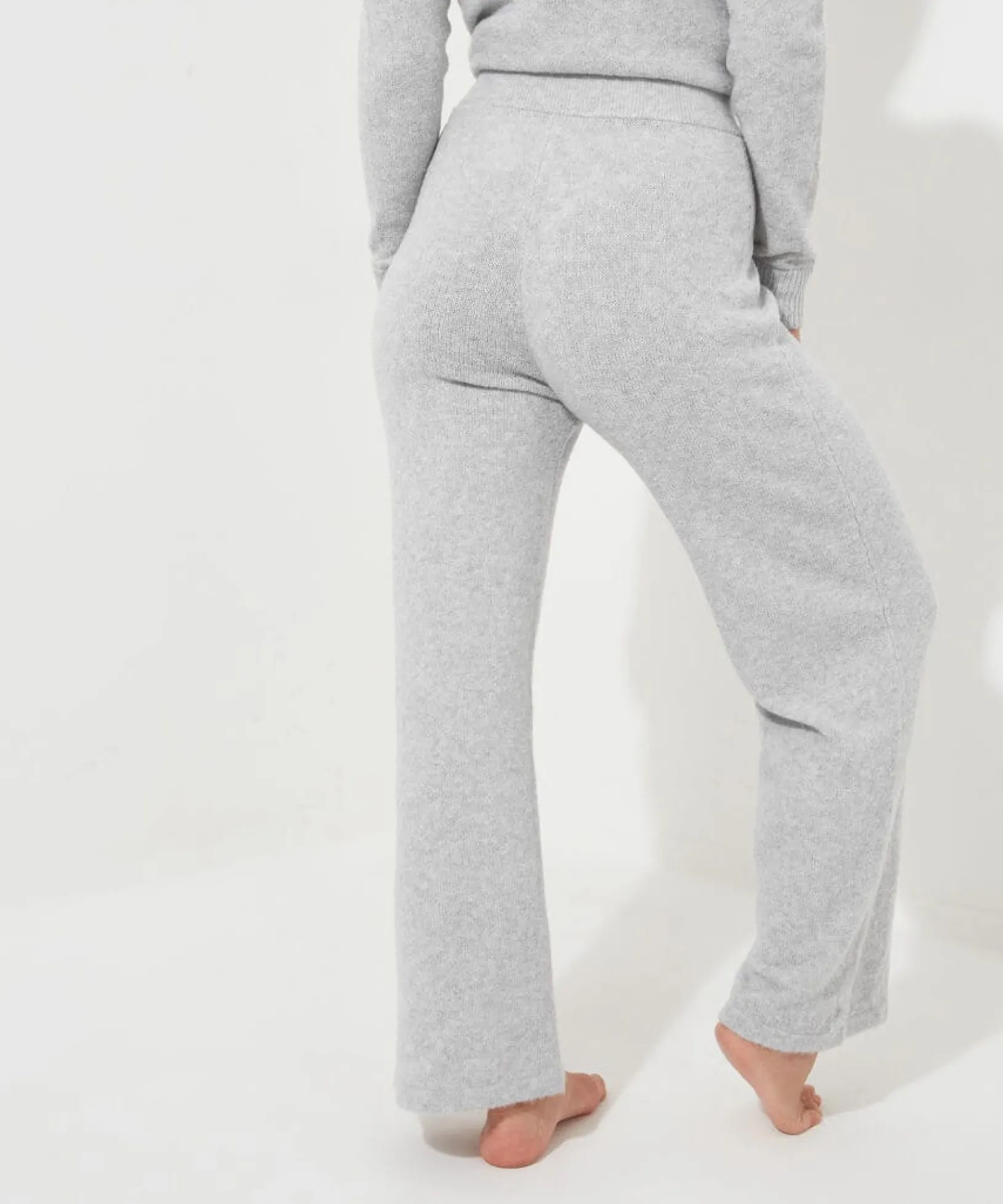 sloe_joes_wide_leg_knitte_4.webp Pyjamas & Loungewear | Gifts | Jeans & Trousers | Women's | Women's | Women's Joe Browns Sloe Joes Wide Leg Knitted Trousers Grey
