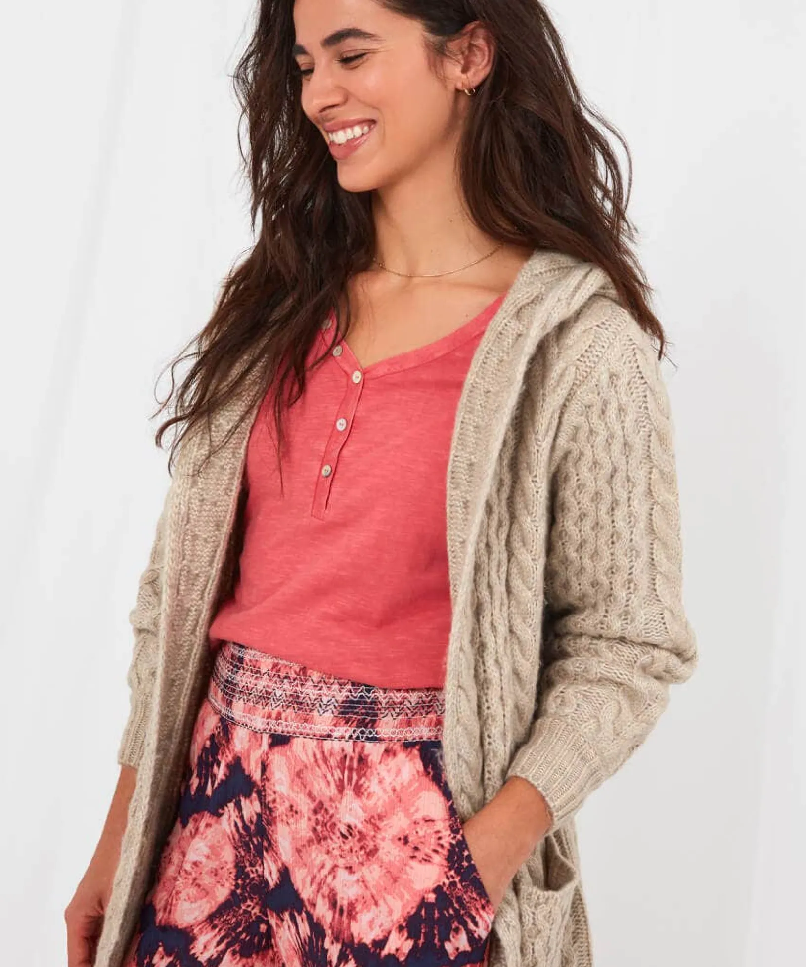 snuggle_chunky_knit_cardi_3.webp Pyjamas & Loungewear | Cardigans & Coatigans | Sale Pyjamas & Loungewear | Sale Tops, Tunics & Blouses | Women's | Top Picks | Women's | Women's Joe Browns Snuggle Chunky Knit Cardigan Natural
