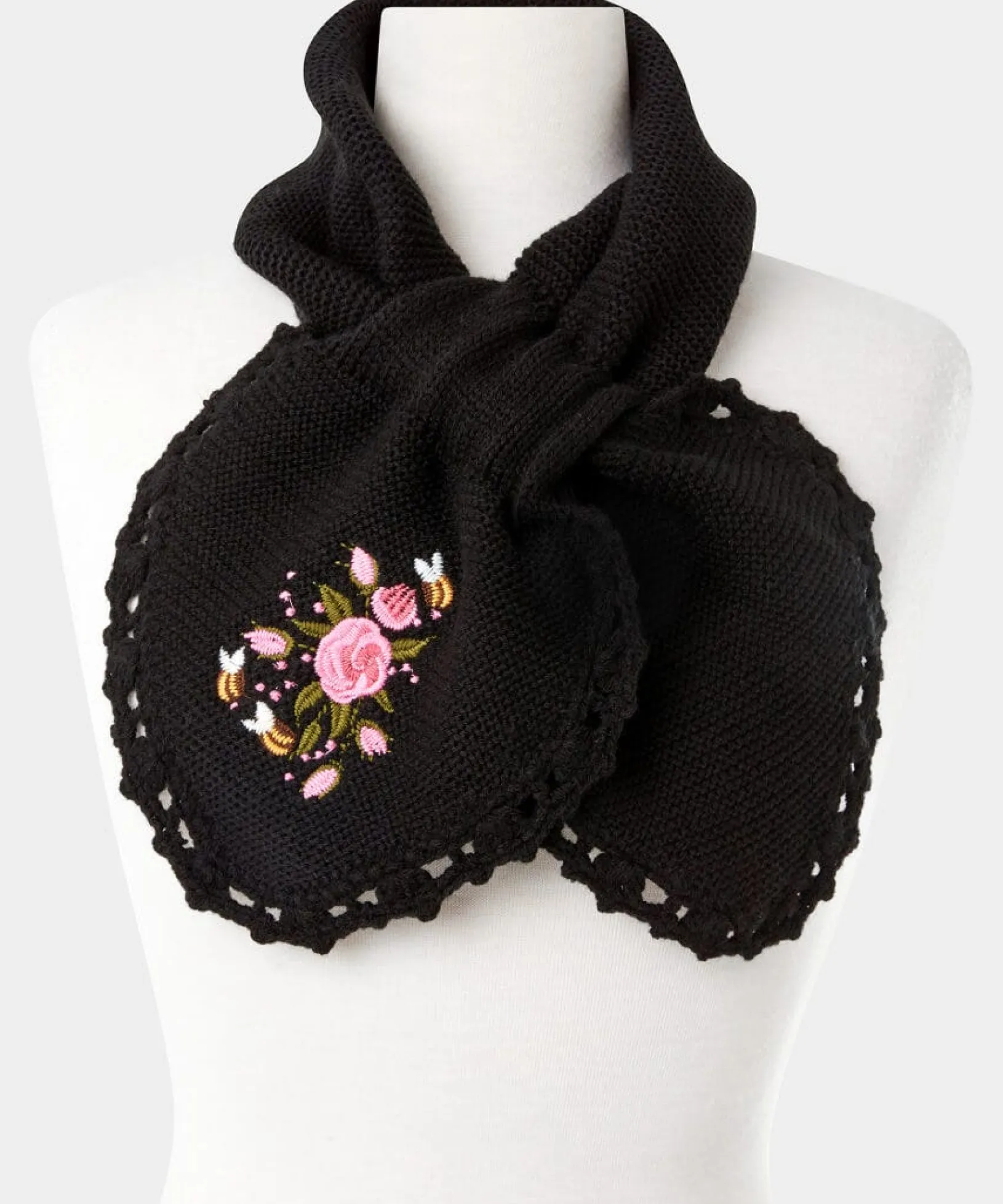 so_very_vintage_embroider_1.webp Gifts | Accessories & Jewellery | Sale Accessories & Jewellery | Women's | Women's | Women's Joe Browns So Very Vintage Embroidered Scarf Black Multi