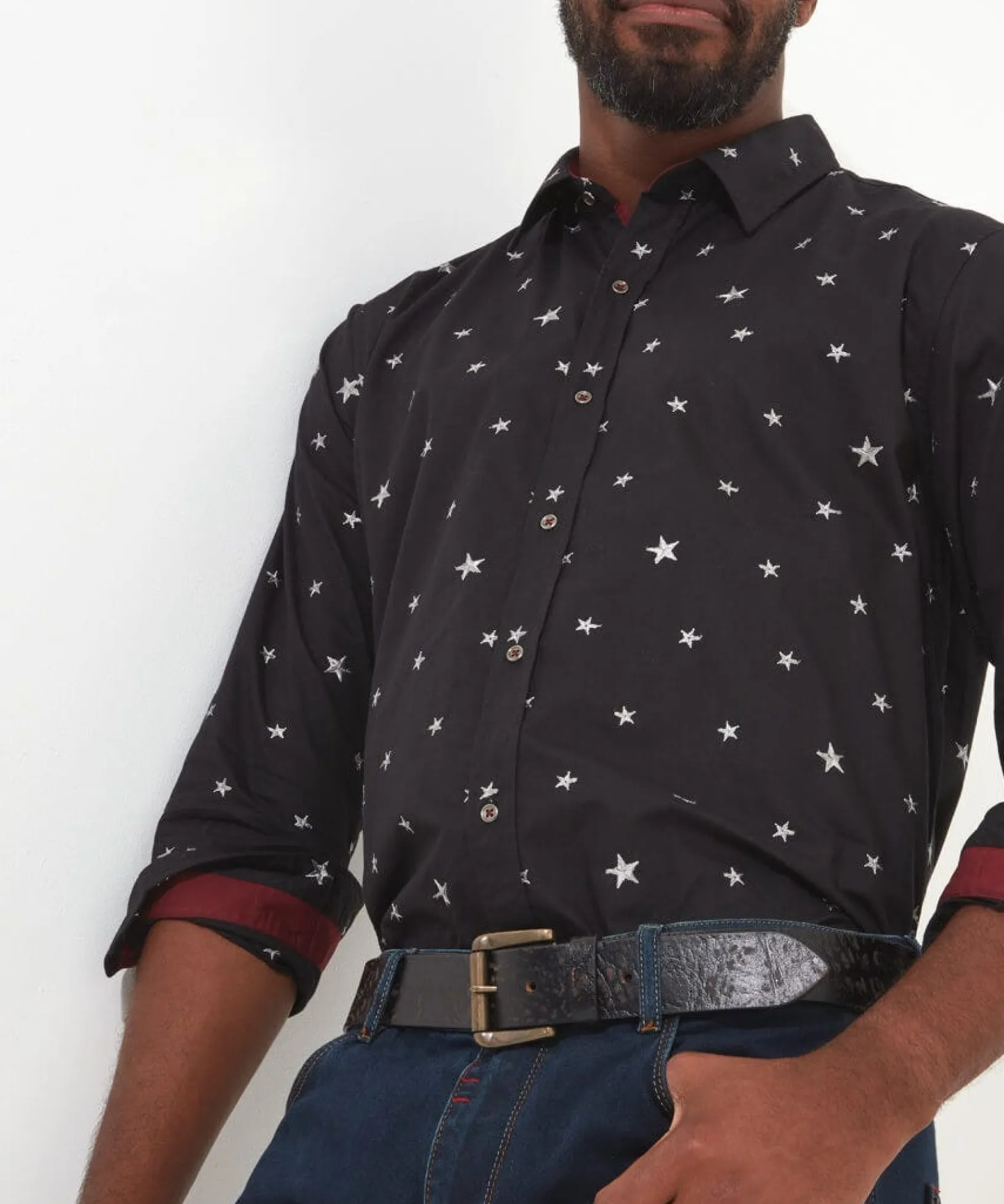 star_embroidered_shirt_4.webp Shop Men's Collection | Men's Partywear | Gifts | Shirts | Sale Shirts | Top Picks | Top Picks | Men,s | Men,s | Men,s Joe Browns Star Embroidered Shirt Black