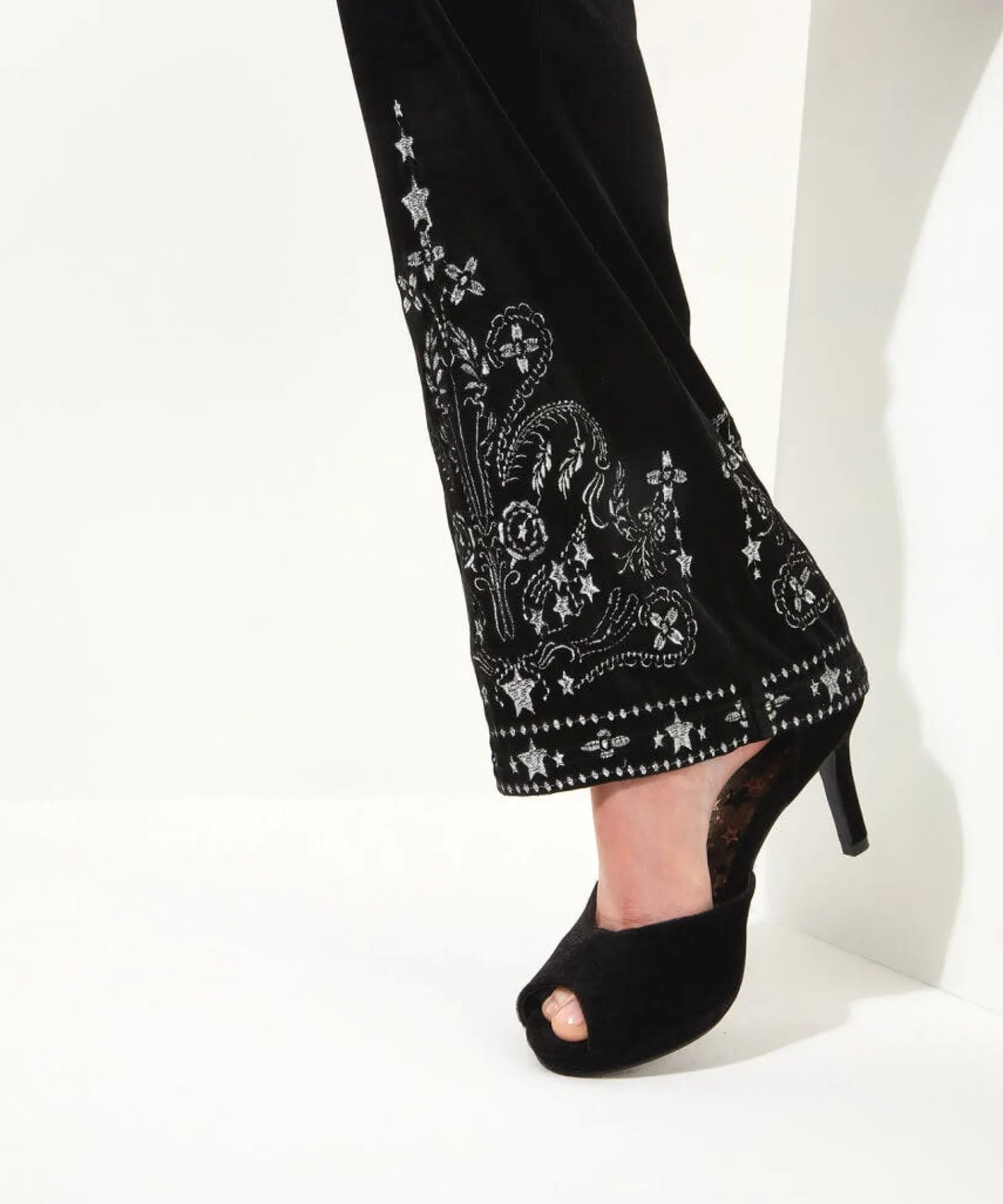 starlight_velvet_trousers_4.webp Shop Women's Collection | Occasion Outfits | Jeans & Trousers | Sale Jeans & Trousers | Top Picks | Top Picks | Women's | Women's Joe Browns Starlight Velvet Trousers Black