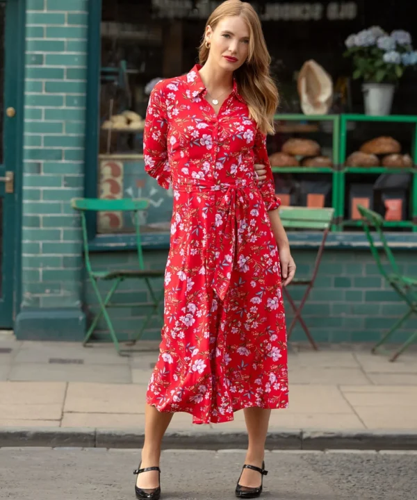 Shop Women's Collection | Vintage & Retro Dresses | Midi Dresses | Dresses | Sale Dresses | Top Picks | Top Picks | Top Picks | Women's | Women's Joe Browns Striking Shirt Dress Red