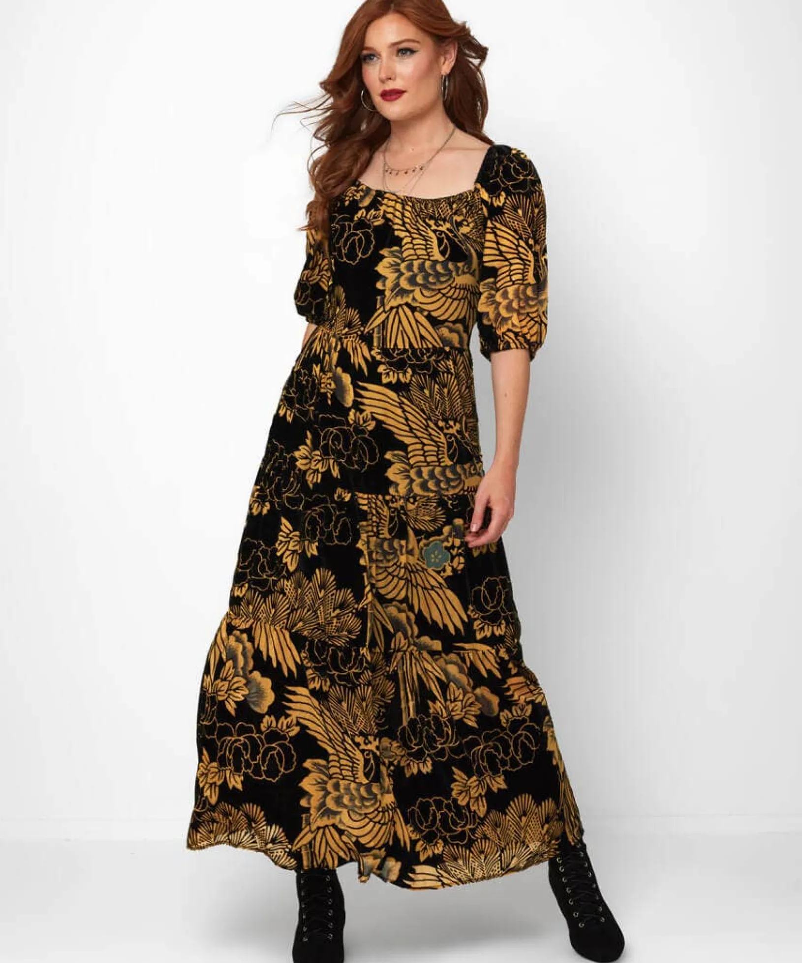 stunning_devore_dress_0.webp Sale Dresses | Women's Joe Browns Stunning Devore Dress Black