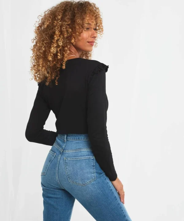 Sale Tops, Tunics & Blouses | Women's Joe Browns Stunning Ruffle Sleeve Tee Black / Orange