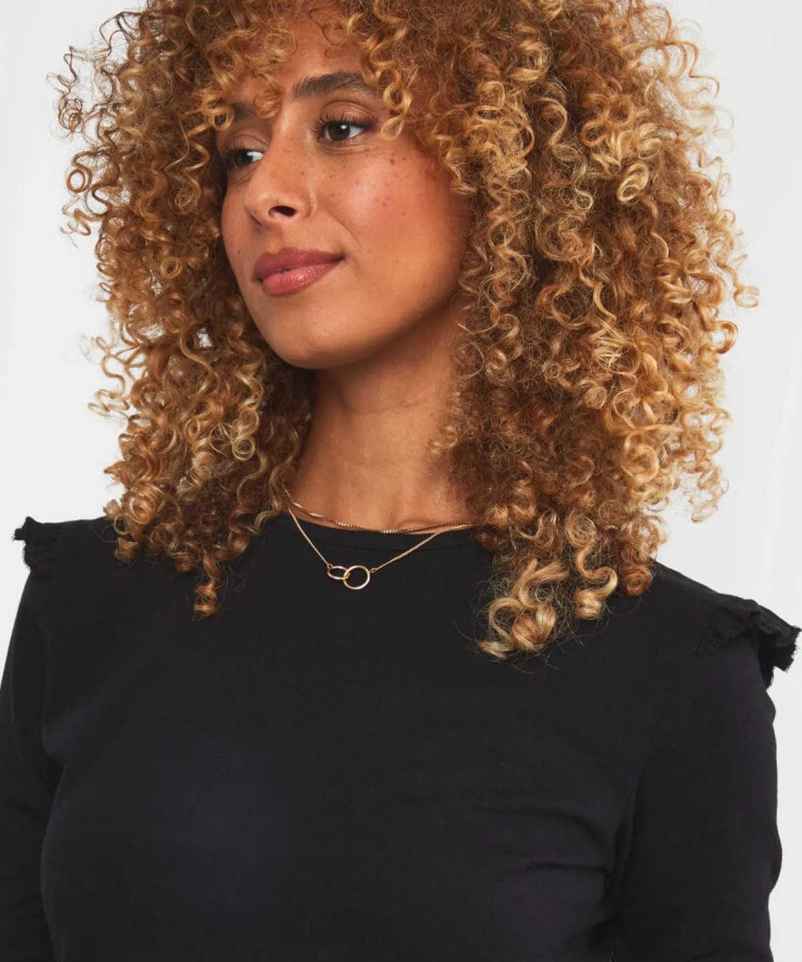 stunning_ruffle_sleeve_te_4.webp Sale Tops, Tunics & Blouses | Women's Joe Browns Stunning Ruffle Sleeve Tee Black / Orange