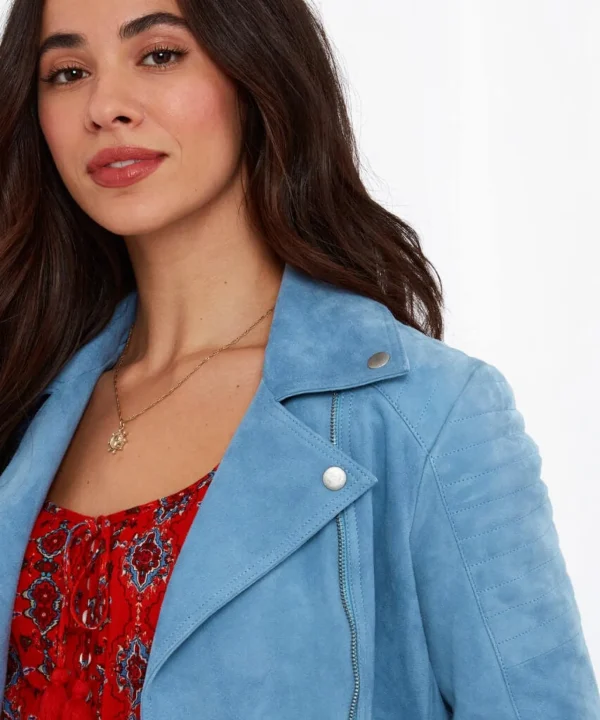 Sale Coats & Jacket | Women's Joe Browns Stunning Suede Jacket Blue
