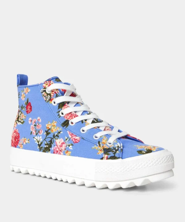 Sale Boots & Shoes | Women's Joe Browns Summer Meadow Chunky High Tops Blue