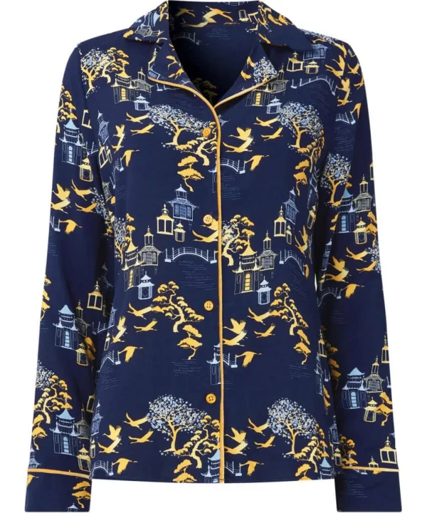 Sale Pyjamas & Loungewear | Women's Joe Browns Tantalizing Toile Boutique PJ Top Navy