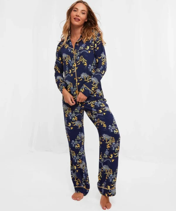 Sale Pyjamas & Loungewear | Women's Joe Browns Tantalizing Toile Boutique PJ Top Navy