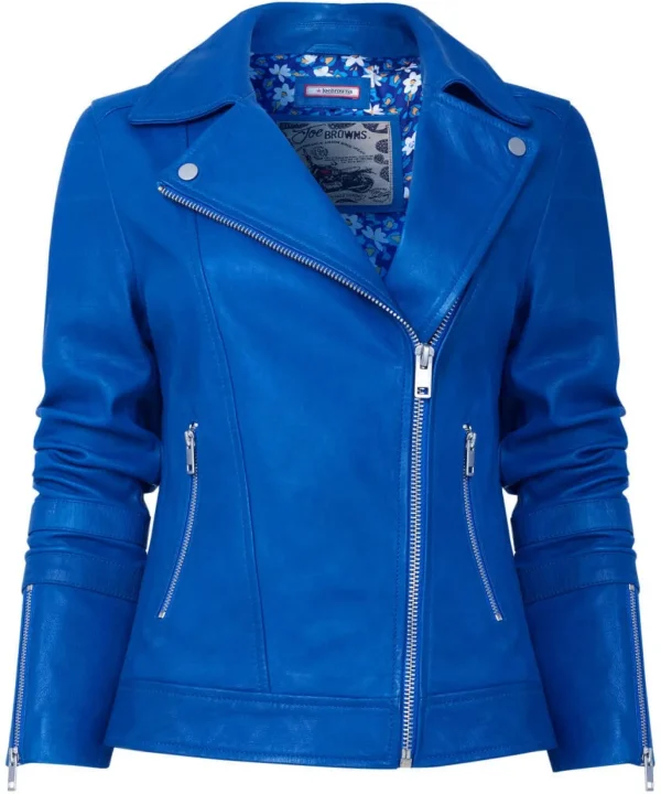 Leather Jackets & Clothing | Gifts | Coats & Jackets | Sale Leather Jackets | Sale Coats & Jacket | Women's | Women's | Women's | Women's | Women's Joe Browns The Cassie Leather Jacket Blue