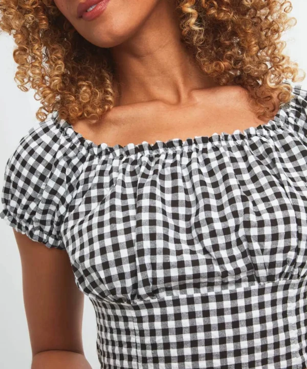 Sale Tops, Tunics & Blouses | Women's Joe Browns The Dixie Gingham Top Black/White
