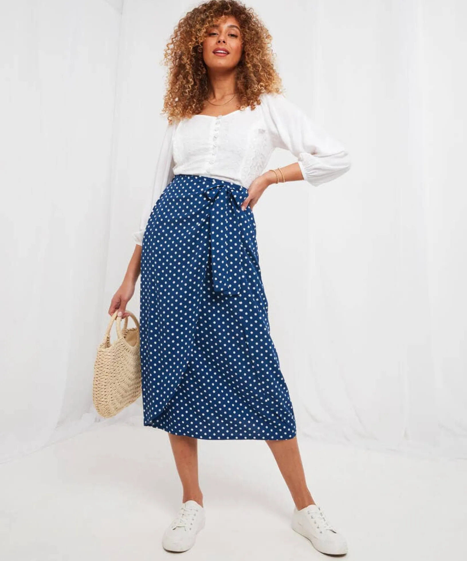 trixie_spot_skirt_0.webp Sale Skirts | Women's Joe Browns Trixie Spot Skirt Blue