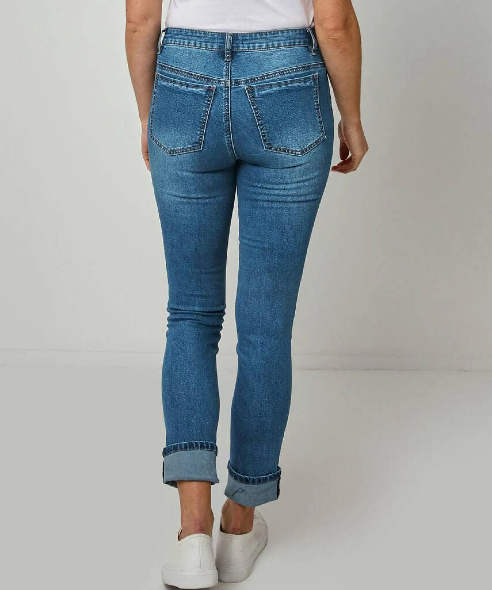 turn_up_jeans_2.webp Sale Jeans & Trousers | Women's Joe Browns Turn Up Jeans Mid Denim / Indigo