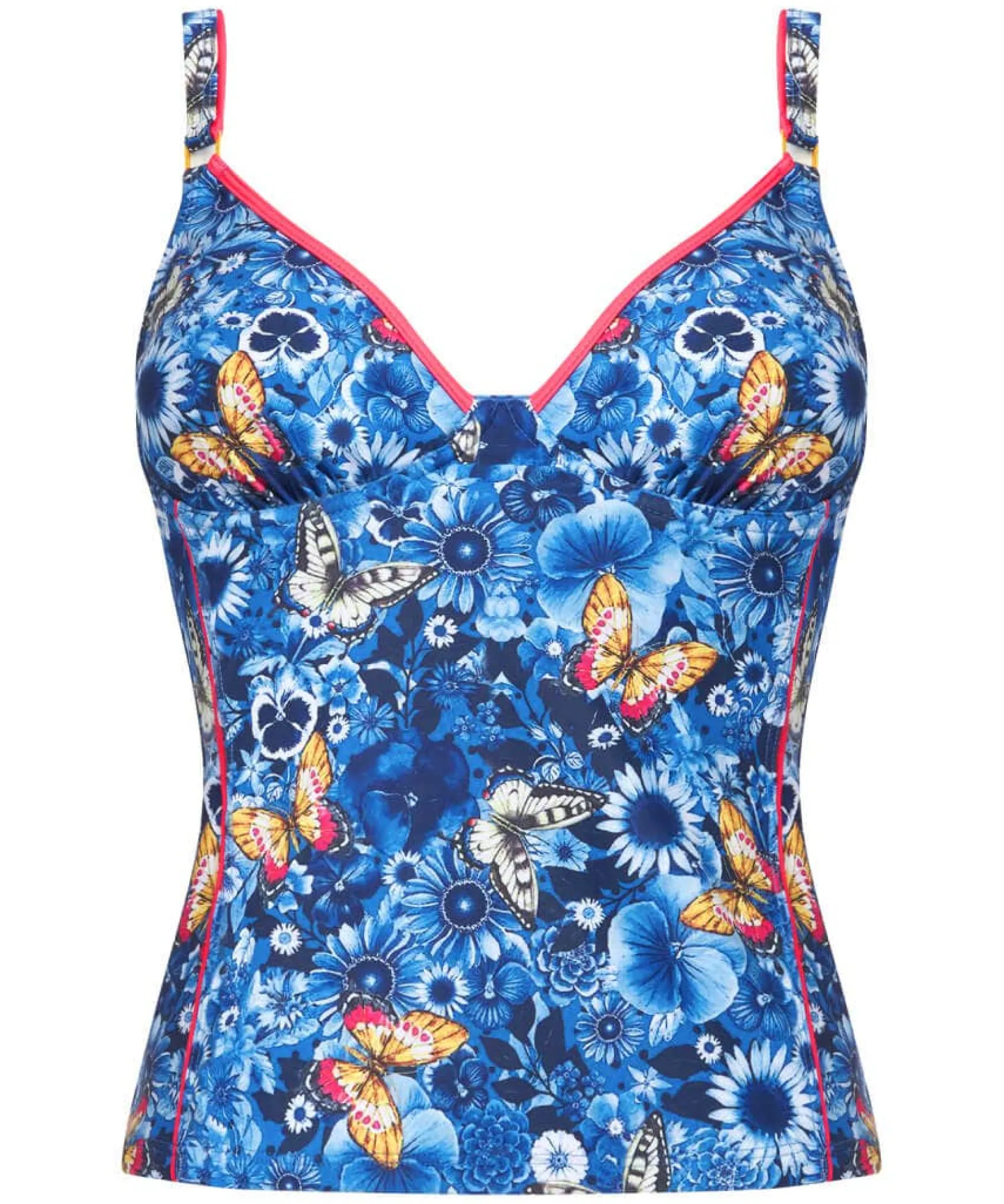twilight_garden_retro_tan_1.webp Sale Swimwear | Women's Joe Browns Twilight Garden Retro Tankini Top Blue Multi
