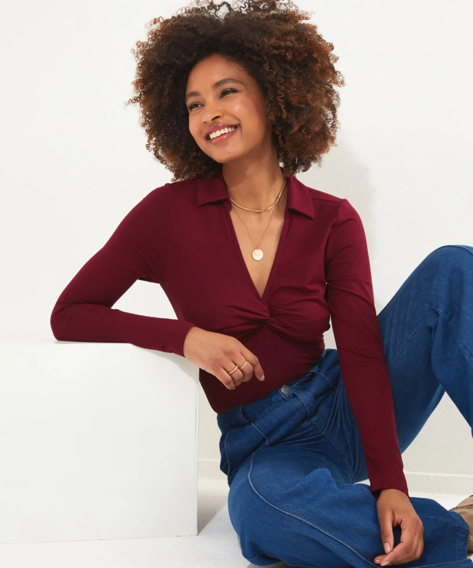 twist_front_jersey_top_0.webp Shop Women's Collection | Tops, Tunics & Blouses | Sale Tops, Tunics & Blouses | Top Picks | Women's | Women's Joe Browns Twist Front Jersey Top Berry