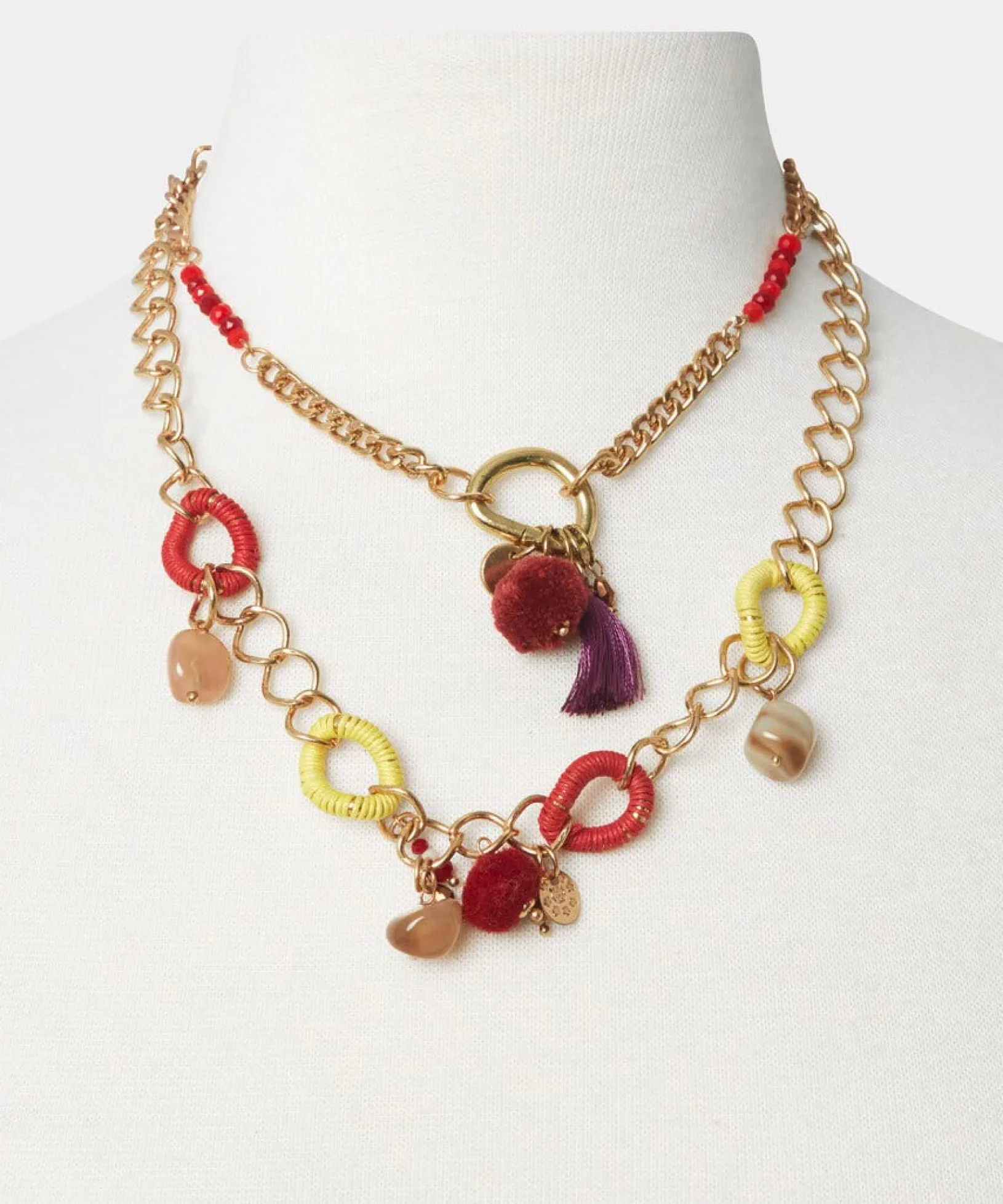 unique_boho_chain_necklac_0.webp Sale Accessories & Jewellery | Women's Joe Browns Unique Boho Chain Necklace Red Multi