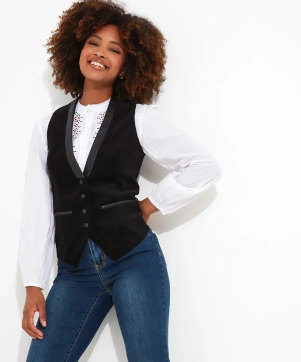 Waistcoats | Coats & Jackets | Women's | Women's Joe Browns Very Velvet Waistcoat Black