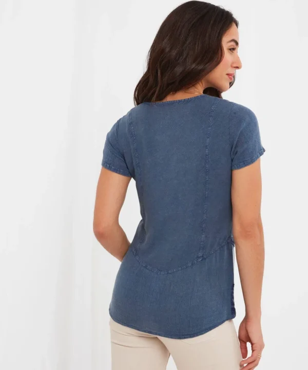 Sale Tops, Tunics & Blouses | Women's Joe Browns Washed Embroidered Blouse Blue / Grey