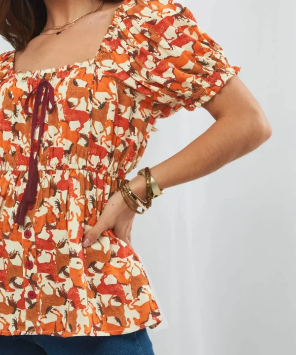 Sale Tops, Tunics & Blouses | Women's Joe Browns Wild Horses Boho Top Rust