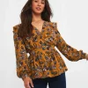 Sale Tops, Tunics & Blouses | Women's Joe Browns Wonderful Floral Frill Top Ochre