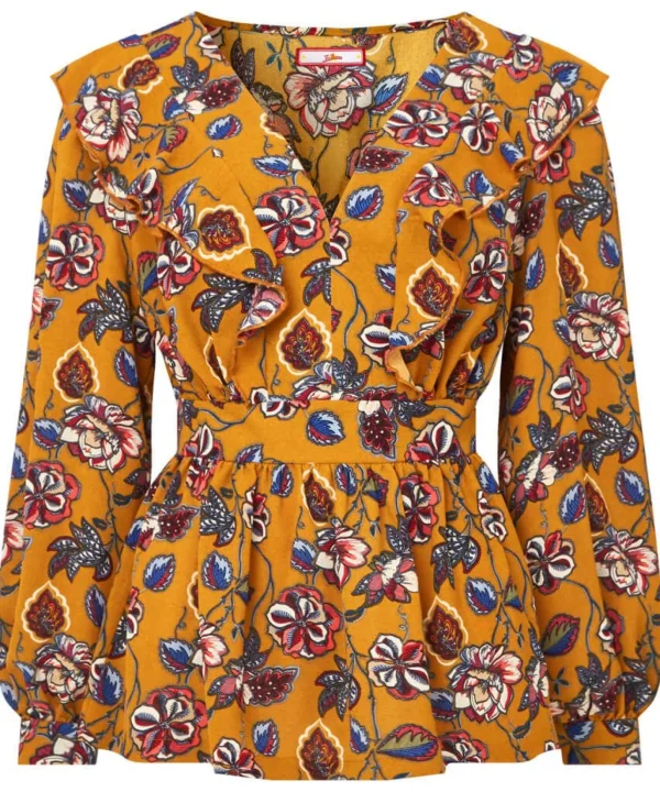 Sale Tops, Tunics & Blouses | Women's Joe Browns Wonderful Floral Frill Top Ochre