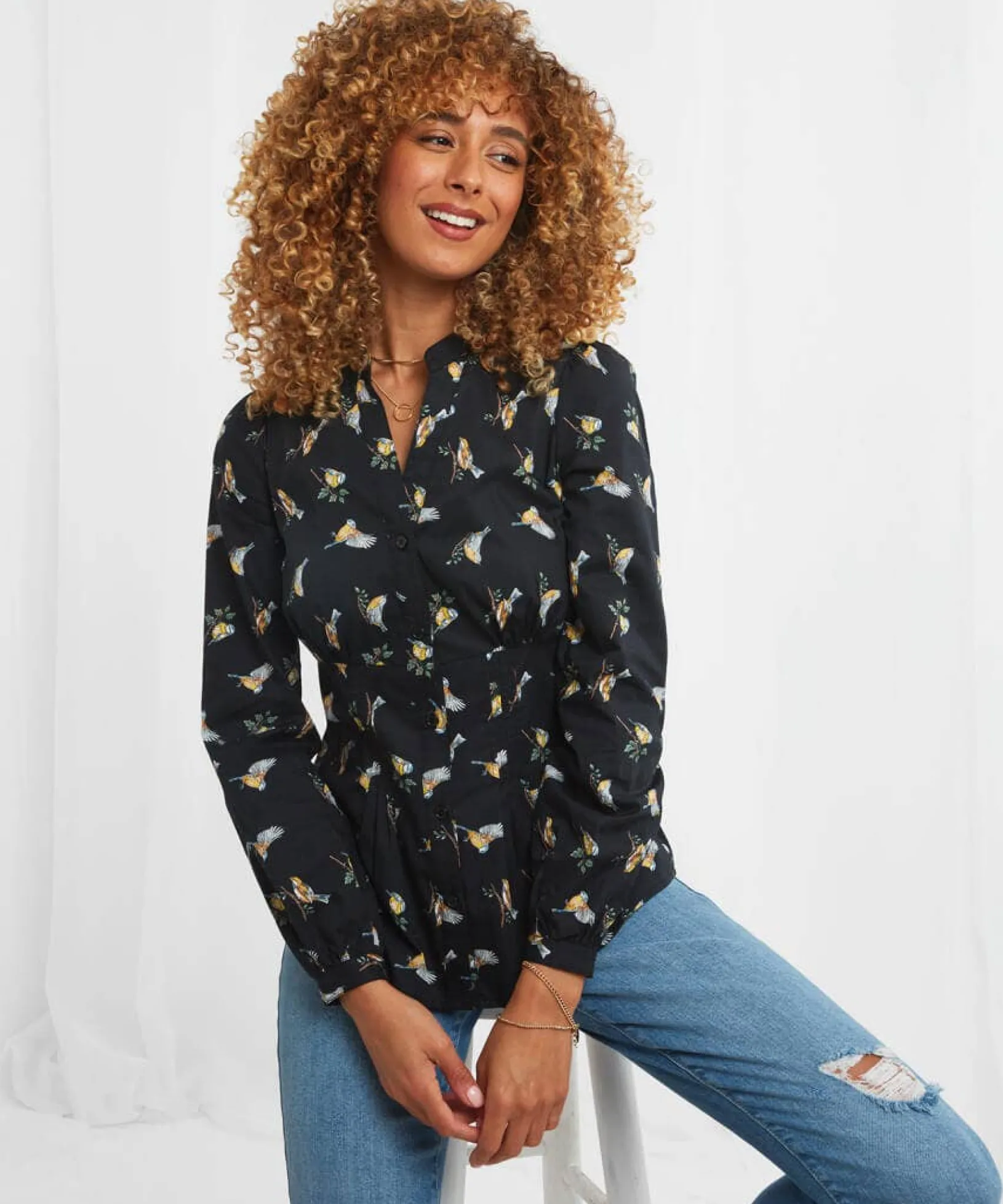woodland_wonders_blouse_0.webp Sale Tops, Tunics & Blouses | Women's Joe Browns Woodland Wonders Blouse Black / White