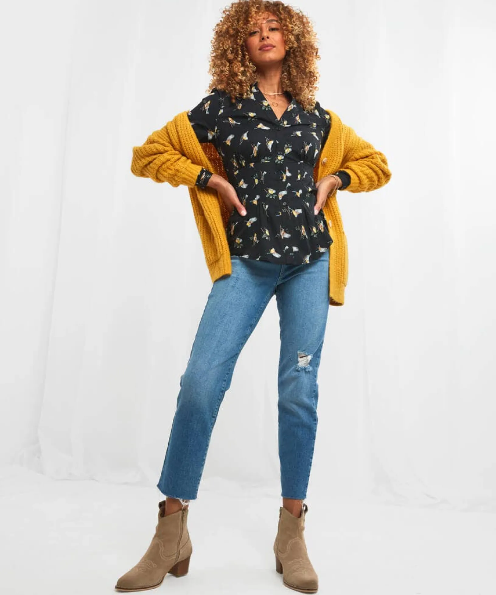 woodland_wonders_blouse_3.webp Sale Tops, Tunics & Blouses | Women's Joe Browns Woodland Wonders Blouse Black / White