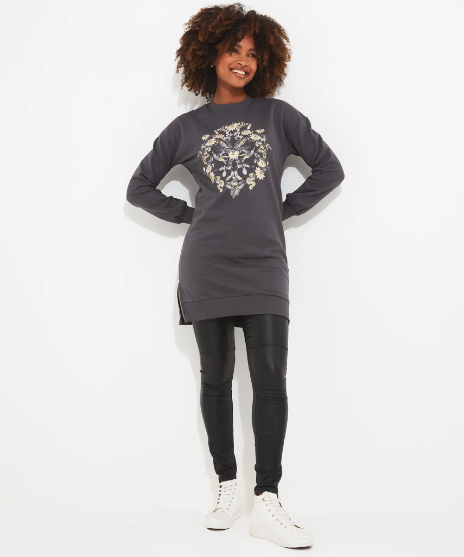 zip_sweat_tunic_dress_2.webp Shop Women's Collection | Tops, Tunics & Blouses | Sale Tops, Tunics & Blouses | Top Picks | Women's | Women's Joe Browns Zip Sweat Tunic Dress Grey